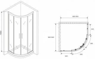 Душевой уголок ABBER Schwarzer Diamant AG01090M 90x90см хром